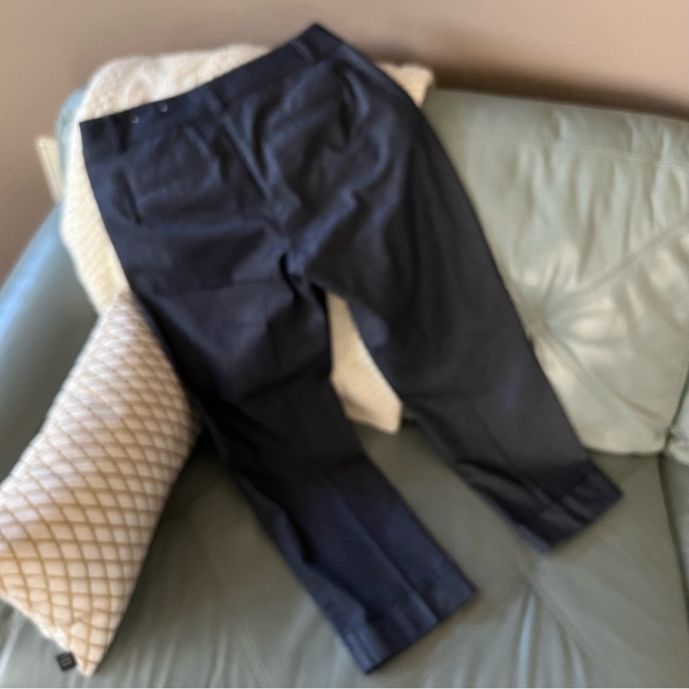 NWOT Gorgeous Pleated ANN TAYLOR Factory DARK CHAMBRAY CROPPED Ankle TROUSERS 4 - Picture 8 of 14